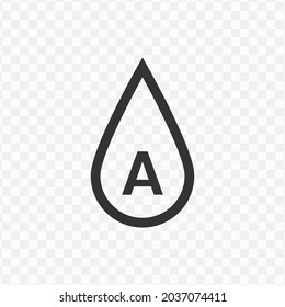Vector illustration of A blood type icon in dark color and transparent background(png).