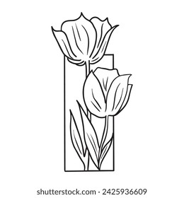 Diseño gráfico de la flor de la ilustración vectorial, boceto del tatuaje del arte, uso en la impresión, dibujo a mano