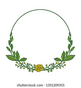 Vector illustration blossom flower frame for greeting congratulation hand drawn
