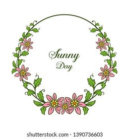 Vector illustration blossom flower frame with design sunny day