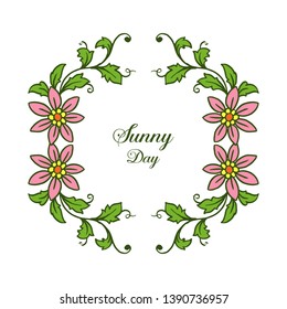 Vector illustration blossom flower frame with design sunny day