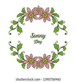 Vector illustration blossom flower frame with design sunny day