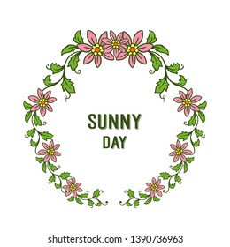 Vector illustration blossom flower frame with design sunny day