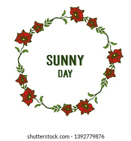 Vector illustration blossom flower frame with decoration sunny day
