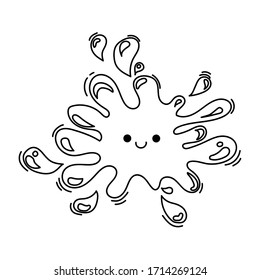 Imagen vectorial de las manchas con sonrisas. Imprimir para niños. Adecuado para postales, fondos, volantes, decoraciones, banners. Se puede utilizar como muestra para el diseñador. Eps 8.