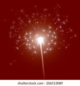 vector illustration of blowing dandelion