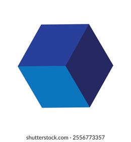 Vector illustration of blue 3d cube for mathematics study, websites and graphic resources.