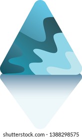Vector Illustration of Blue 3d Triangle with a Hole isolated on a white background