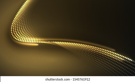 Vector illustration of blue abstract background with blurred magic neon light lines. Blurry highlights on a dark background. High-speed abstraction. Shining blue fine lines. Energy waves