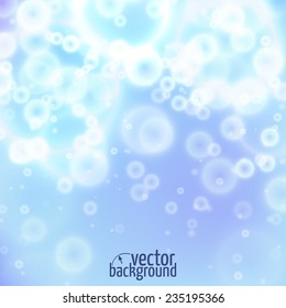 Vector illustration. Blue abstract background with light and glow