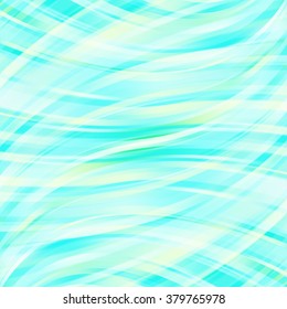 Vector illustration of blue abstract background with blurred light curved lines. Vector geometric illustration.