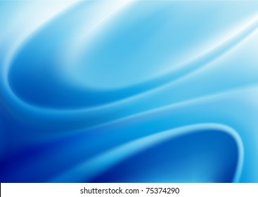 Vector illustration of blue abstract background made of light splashes and curved lines