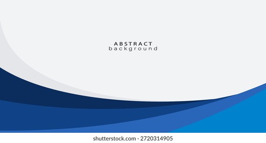 Ilustración vectorial de un fondo geométrico abstracto azul con curvas suaves y simples.