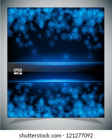 Vector illustration of blue abstract glowing background