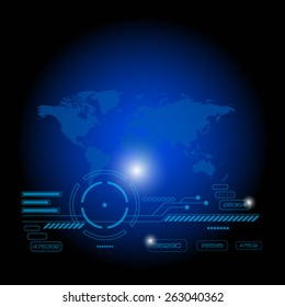 Vector illustration of blue abstract hi-tech Background