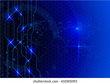 Vector illustration of blue abstract hi-tech Background