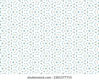 Vektorgrafik des blauen abstrakten Mandala oder der Ikat Textur Nahtlose Muster für Bildschirmhintergrund.
