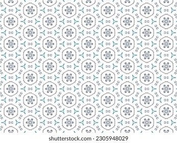 Ilustración vectorial de Blue Abstract Mandala o Ikat Texture Patrón sin inconvenientes para fondo de papel tapiz.
