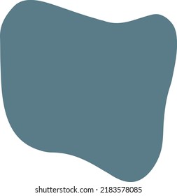 Vector illustration blue abstract spot isolated on white background. Irregular shape. Wavy edges. Hand drawn. Design element.