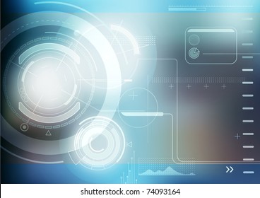 Ilustración vectorial del fondo técnico abstracto azul