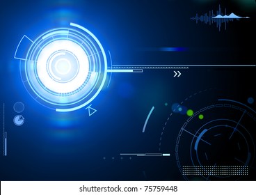 Vector illustration of blue abstract techno background