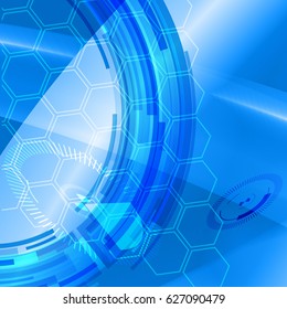 Vector illustration blue abstract with technology background