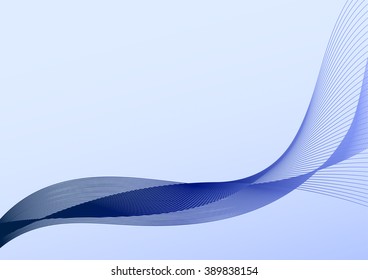 Vector illustration, blue abstract template background with wave design.