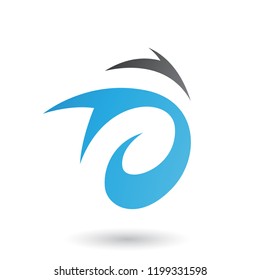 Vector Illustration of Blue Abstract Wind and Twister Shape isolated on a White Background