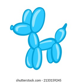 vector illustration of a blue air balloon rolled up in the shape of a dog 