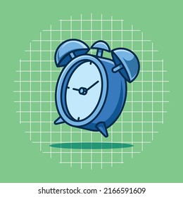 Vector illustration of blue alarm clock