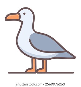 Vector illustration of blue Albatross isolated on a white background.