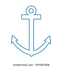 Vector illustration blue anchor logo icon