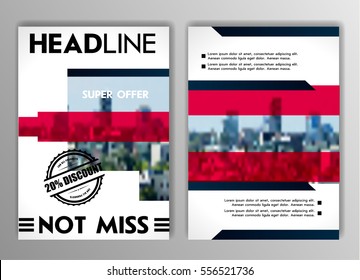 Vector illustration blue annual report brochure. Template flyer design. Presentation templates. Leaflet cover. Flat graphics template for presentation or book design. Cover templates. layout A4 size.