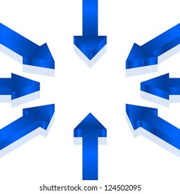 Vector illustration of blue arrows