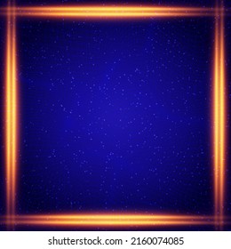 Vector illustration blue background with dynamic waves with dust and shining lines for design