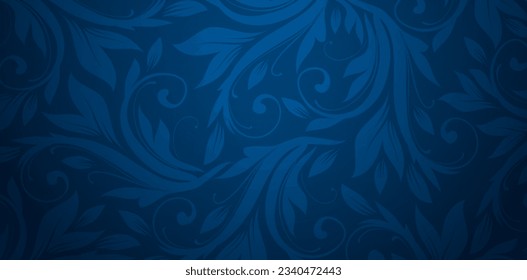 Vector illustration  Blue background with ornamental floral pattern for Presentations marketing, decks, ads, books covers, Digital interfaces, print design templates material, wedding invitation cards