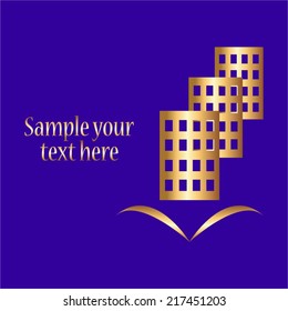 Vector illustration of Blue background. Real estate