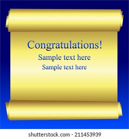 Vector illustration of Blue background, scroll