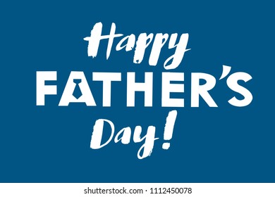 Vector illustration with blue background  and tie. Happy Father's Day lettering for greeting cards, invitation, gifts. Lettering typography poster. Vector illustration EPS 10. 