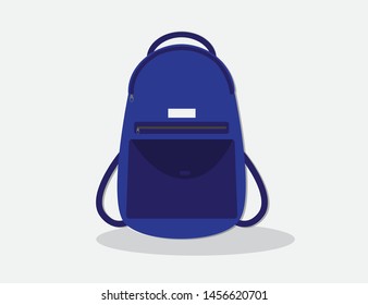 Vector illustration of blue backpack.