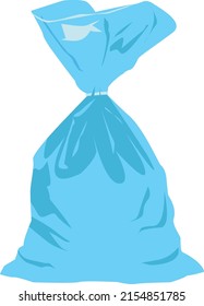 Vector illustration of a blue bag full of garbage
