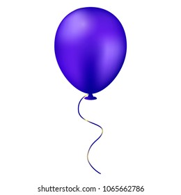 Vector illustration of a blue balloon isolated on white