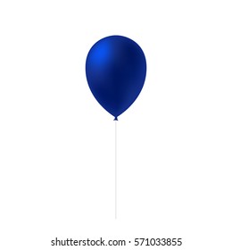 Vector illustration of blue balloon isolated on white