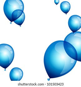 Vector illustration of blue balloons