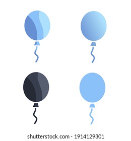 vector illustration of blue balloons with different styles.  flat minimalist design eps 10.
