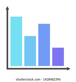 Vector illustration of a blue bar chart.