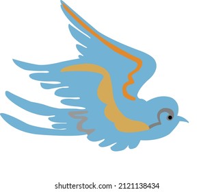 vector illustration of a blue bird on a white background