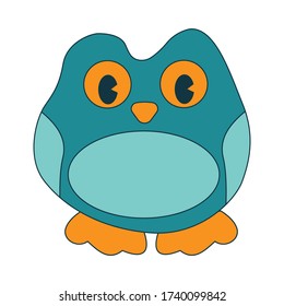 Vector Illustration Of A Blue Bird Plush Toy