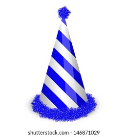 Vector illustration of blue birthday cap