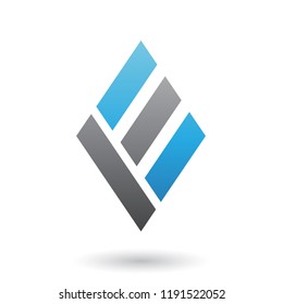 Vector Illustration of Blue and Black Diamond Shaped Letter E isolated on a White Background